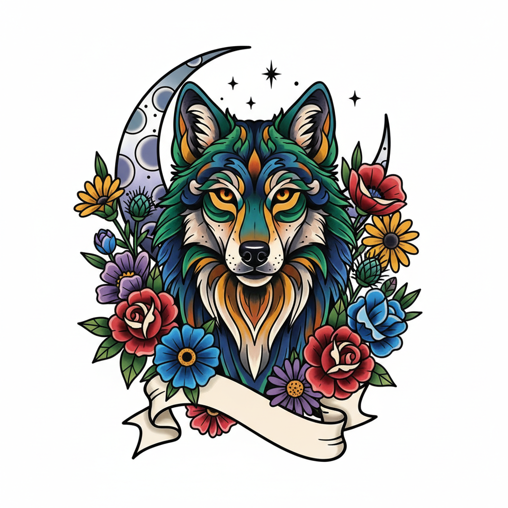 Neo-Traditional tattoo example